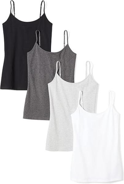 Womens Slim-Fit Camisole, Pack of 4