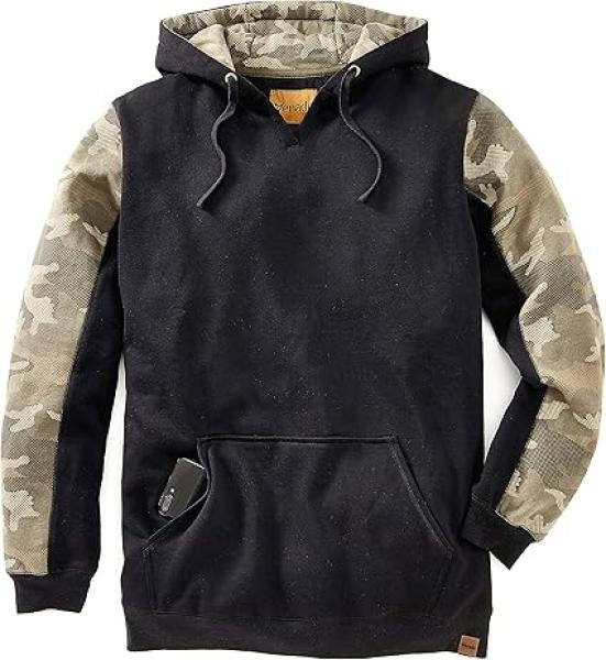 Venado Heavyweight Camo Hoodie for Men - Hidden Security Pocket | v-neck Opening