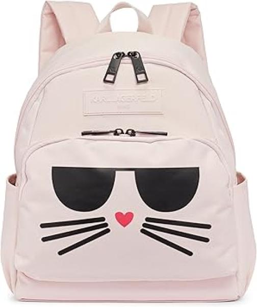 Karl Lagerfeld Paris Women Lightweight Cat Backpack, Blush, One Size