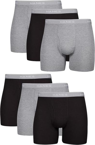 Hanes Men Boxer Briefs, Soft and Breathable Cotton Underwear with ComfortFlex Waistband, Multipack