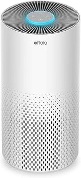 Afloia Air Purifiers for Home Bedroom Large Room Up to 1076 Ft², True HEPA Filter Air Purifier for Pets Dust Pollen Allergies Dander Mold Odor Smoke, 22dB 7 Color Light, Kilo White