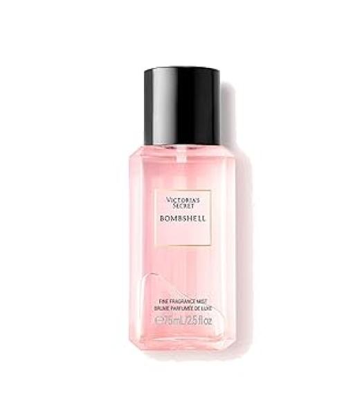 Victoria s Secret Bombshell Mini Fragrance Mist, Notes of Purple Passion Fruit, Shangri-La Peony  Vanilla Orchid, Travel Size Body Spray for Women (2.5 oz)