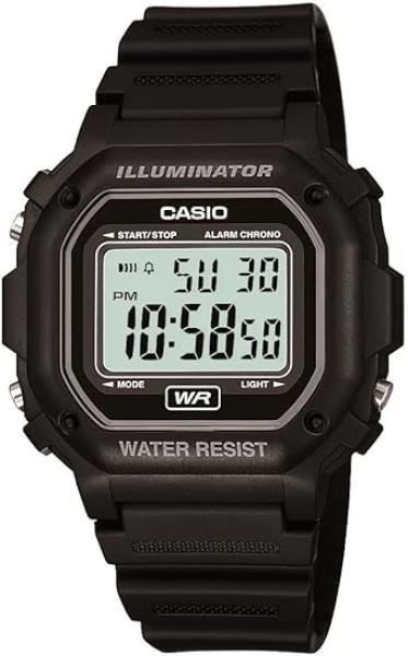 Casio F108WH Series | MenDigital Watch | Illuminator | Water Resistant | LED Light | Daily Alarm | 1/100 SEC Stopwatch | 3 Hands (HR, Min, SEC) | Date/Day Display | Daily Alarm | 7 Year Battery