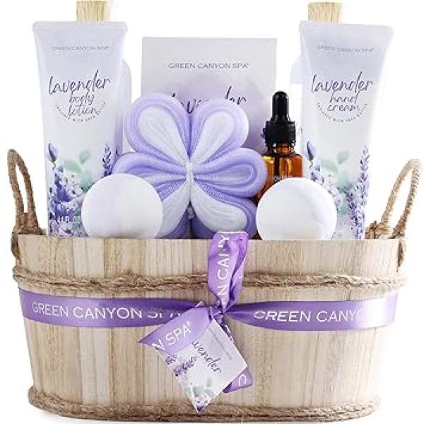 Spa Gift Baskets for Women 11pcs Lavender Bath Gift Sets with Body Lotion, Essential Oil,Spa Gifts for Women, Bath Sets for Women Gifts, Christmas Gift Sets for Her