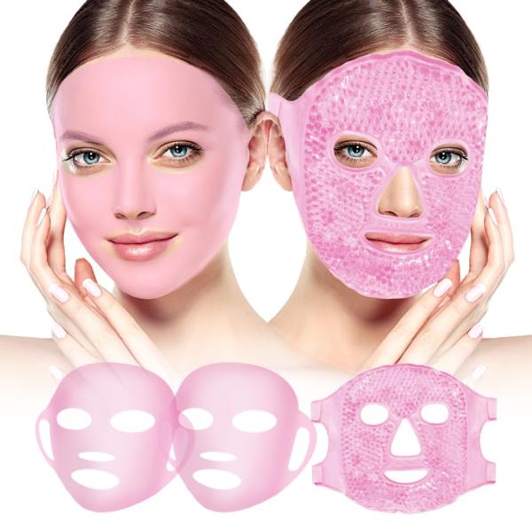 Silicone Face Mask Cover and Ice Face Pack Mask, Cooling Hot Eye Face Compress Reusable Skin Care Set for Women Acid Puffiness Relief Swelling Migraine Beauty Spa Essentials