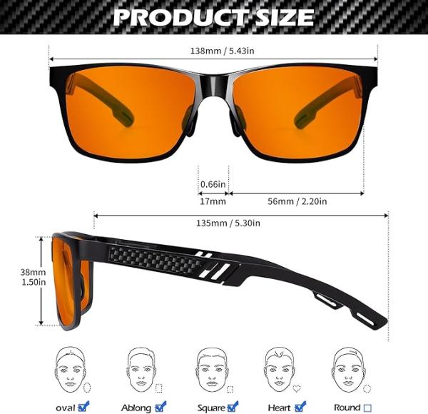 ANYLUV Gaming Glasses for Men Anti Blue Light Computer Glasses Rectangle Al-Mg Metal Frame UV400 Mens Blue Light Screen Blocker