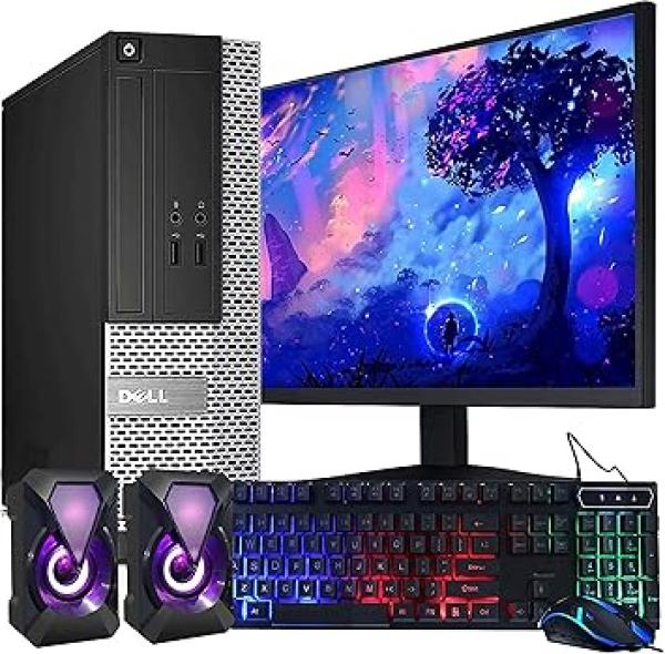 Dell OptiPlex Computer Desktop PC, Intel Core i5 3rd Gen 3.2 GHz, 16GB RAM, 2TB HDD, New 22 Inch LED Monitor, RGB Keyboard and Mouse, WiFi, Windows 10 Pro (Renewed)