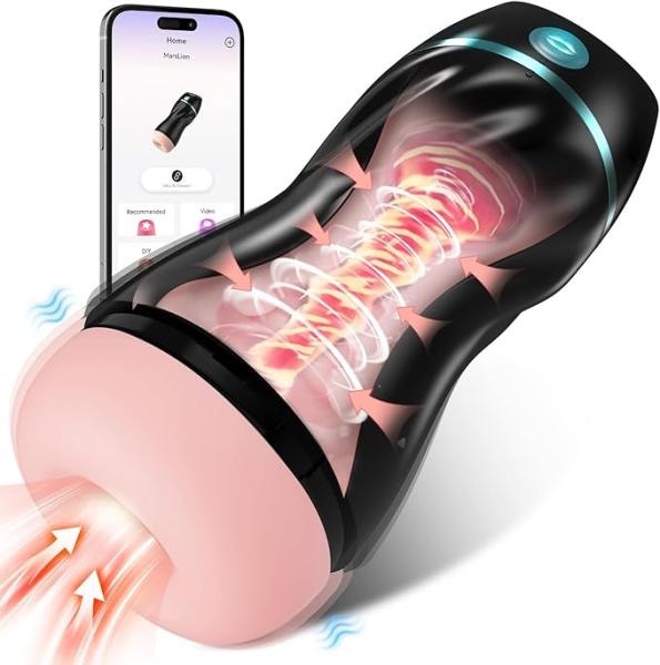 Automatic Sucking Male Masturbators with APP Control - EINSEO Upgraded 7 Vibration Suction Hands Free Male Stroker with 3D Realistic Textured, Blowjob Toy Men Masturbator Adult Male Sex Toys for Men