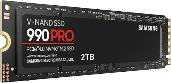 SAMSUNG 990 PRO SSD NVMe M.2 PCIe Gen4, M.2 2280 Internal Solid State Hard Drive, Seq. Read Speeds Up to 7,450 MB/s for High End Computing, Gaming, and Heavy Duty Workstations, MZ-V9P2T0B/AM