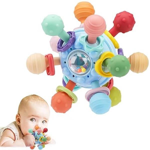 TOHIBEE Baby Montessori Sensory Toys for 0-6 6-12 Months, Baby Teether Teething Toys for Babies 0 3 6 9 12 18 Months, Newborn Infant Learning Developmental Toys Gifts for 1 2 Year Old Boys Girls